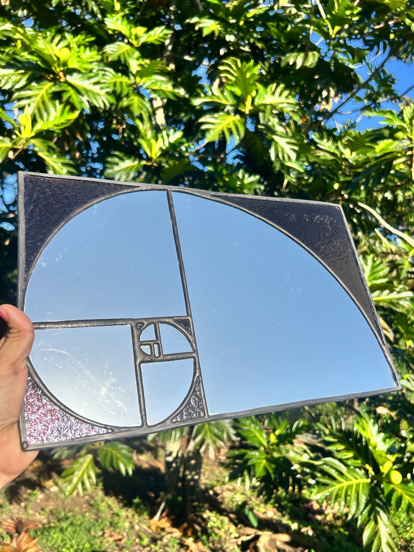 Fibonacci mirror π