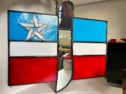 Bandera de Lares con espejo machete